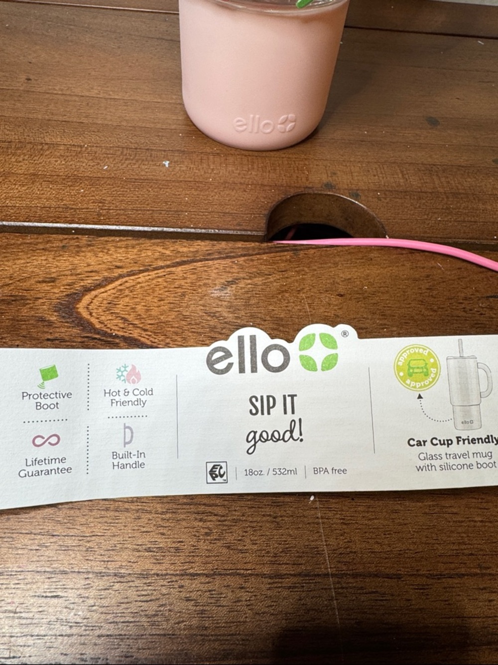 ello Floral Balloon Animal Travel Tumbler - Pink - Picture 3 of 4